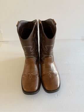 Wonder Nation Boys Cowboy Boots Brown Western Pull On Youth Size 2
